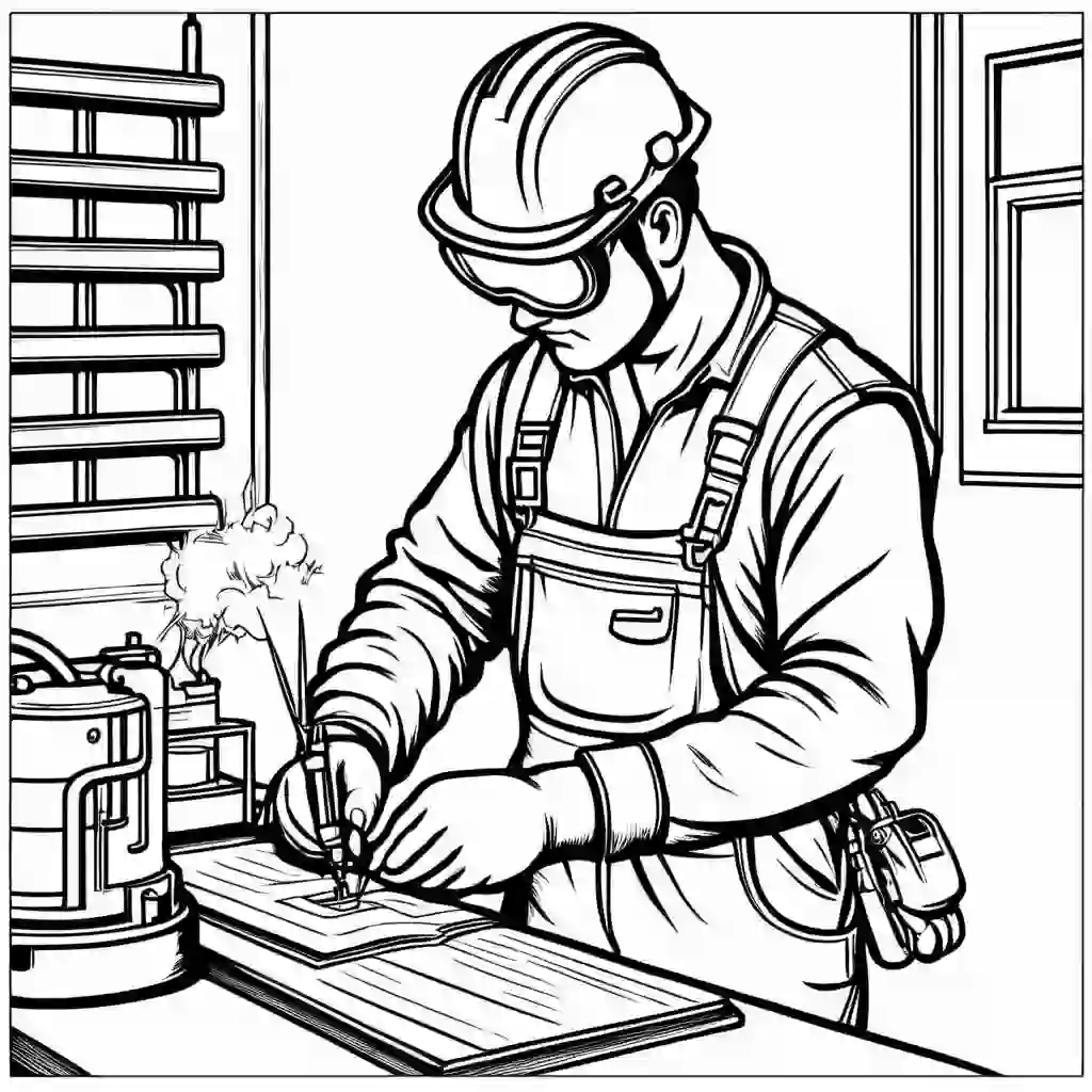 Welder coloring pages